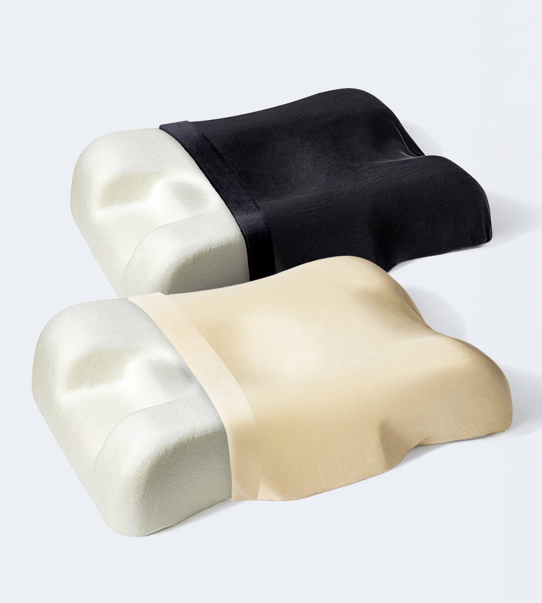 His & Hers Çift Kişilik İpek Kılıflı Yastık Seti (Bej & Siyah)