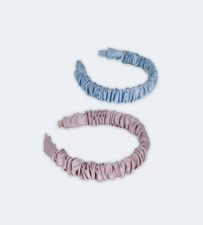 %100 İpek Büzgülü Taç Mavi + %100 İpek Büzgülü Taç Lila