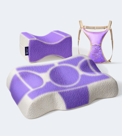 Kırışıklık Önleyici Ortopedik Güzellik Yastığı + Göğüs Arası Dekolte Bölgesi Kırışıklık Önleyici Ortopedik Yastık + Ortopedik Diz & Bacak Arası Destek Yastığı Seti